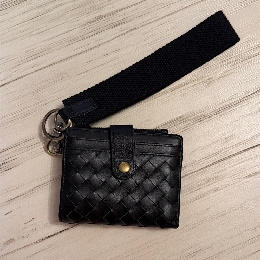 Andar “Lo” Black Woven Wallet with Strap - Picture 2 of 4